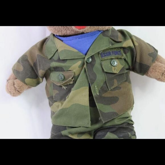 1989 Ira Green BEAR FORCE OF AMERICA US AIR Plush TEDDY Stuffed 20" CAMO UNIFORM - Picture 1 of 6